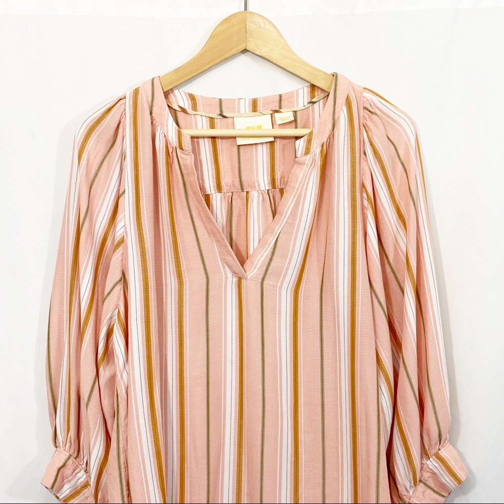 Anthro Maeve Brenda Striped Balloon Sleeve Top - Picture 4 of 12
